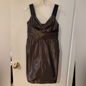 Elegant Brown Metallic Sleeveless Dress